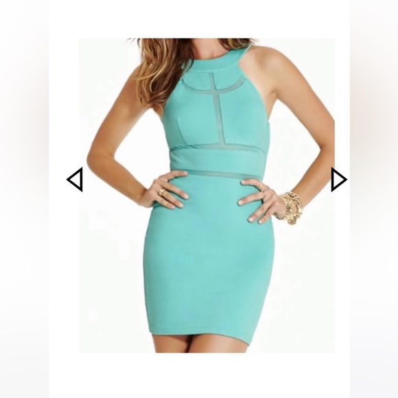 guess mint green dress Ecru and Green Water Adventure Midi Dress main image 1